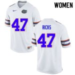 Women's Florida Gators #47 Isaac Ricks NCAA Nike White Authentic Stitched College Football Jersey ZJI5762OZ